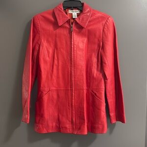 Vintage red leather jacket